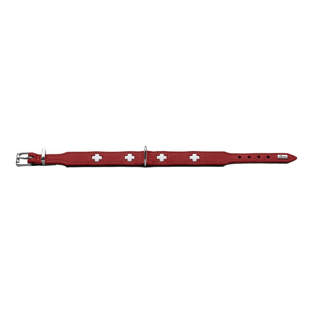 Collare per Cani Hunter Swiss Rosso/Nero 38-43.5 cm - Pelle Premium