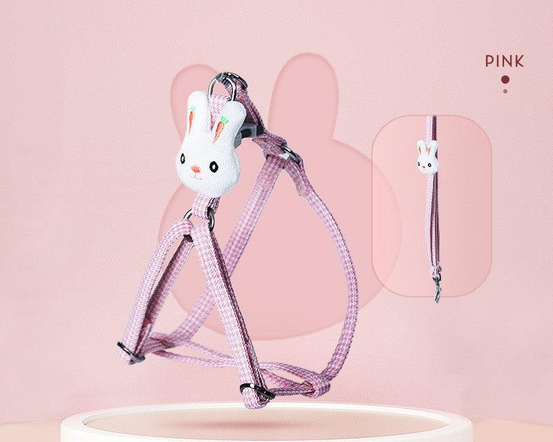 Pettorina Anti-Fuga per Cani e Conigli con Design Pied de Poule - Imbracatura Regolabile