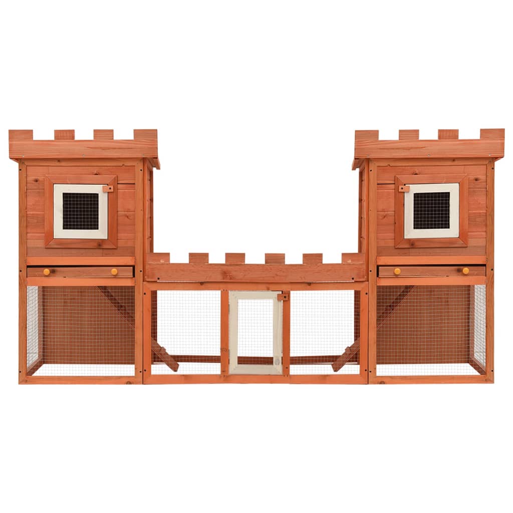 Gabbia per Conigli VidaXL Grande Outdoor a 2 Piani - Pollaio in Legno Doppia Casa