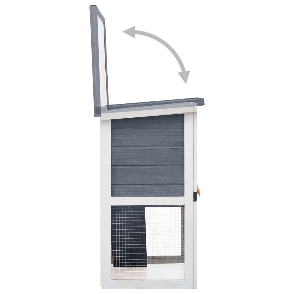 Gabbia per Conigli NNEVL Grigia con Porta in Legno - Outdoor