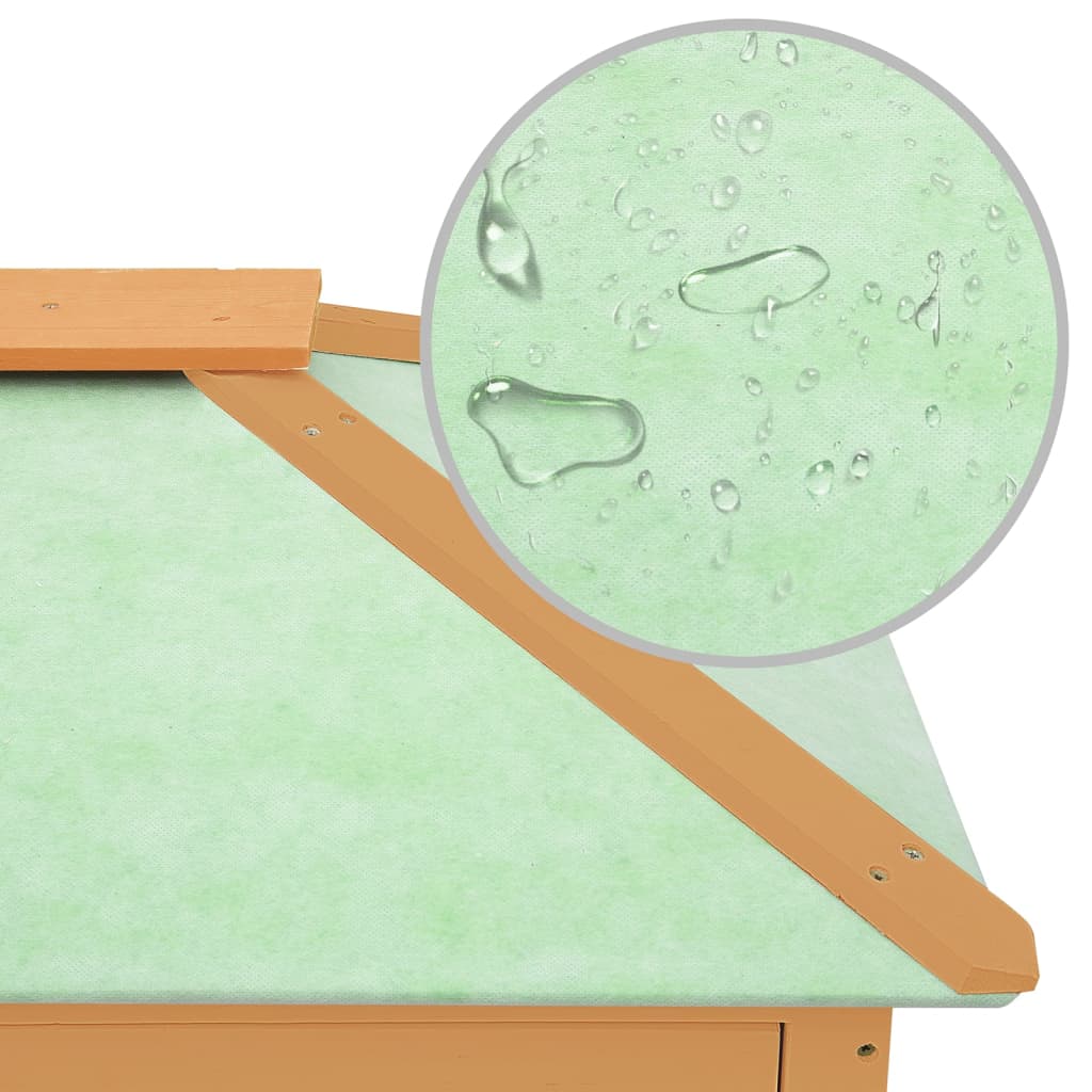 Gabbia per Conigli vidaXL Doppio Piano in Legno di Abete Massello