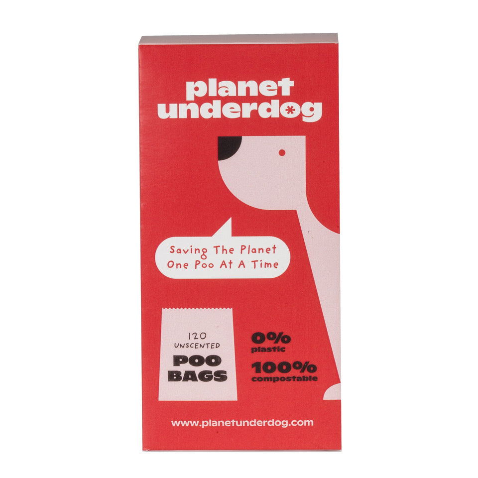 60 Planet Underdog Compostable Dog Poop Bags - Red Box