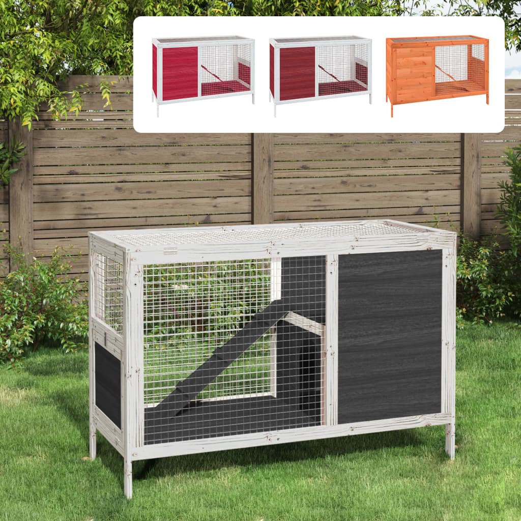 Gabbia per Conigli vidaXL in Legno di Pino Marrone 103x44x70cm